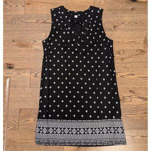 Old Navy Black Print Sleeveless Dress Large
